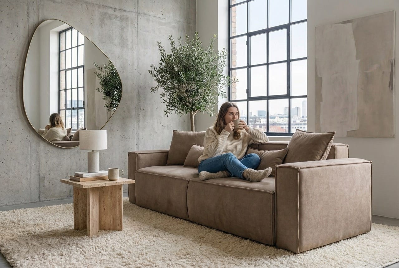 Sovesofa til daglig brug i en moderne stue