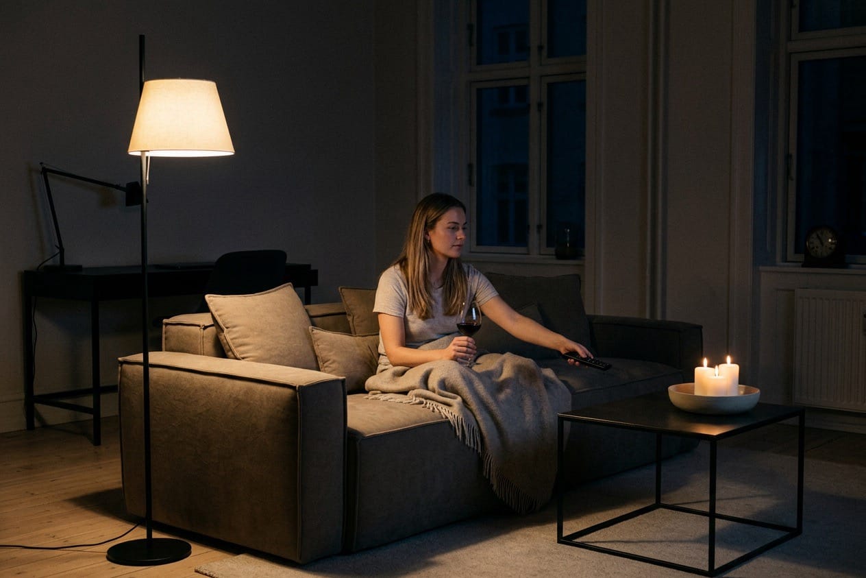 Stue der arbejder dobbelt med multifunktionel indretning